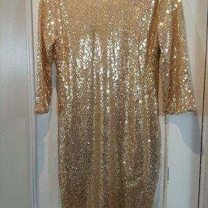 Gold Sequin Party Dress